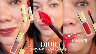 NEW Dior Sequin Lipstick Swatches from the Dior Holiday 2024 Makeup Collection [upl. by Idok]