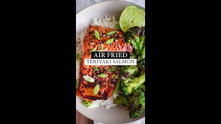 Air Fried Teriyaki Salmon easy  quick salmonrecipe airfryerrecipes shorts [upl. by Abrahams498]