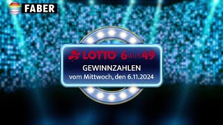 FABER Lotto · LottoGewinnzahlen vom Mittwoch den 06112024 [upl. by Eimrots]