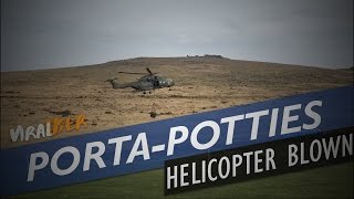 PORTAPOTTIES BLOWN AWAY BY HELICOPTER [upl. by Attolrac497]