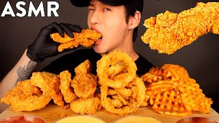 ASMR CHICKEN TENDERS ONION RINGS amp WAFFLE FRIES MUKBANG No Talking EATING SOUNDS  Zach Choi ASMR [upl. by Kwapong394]