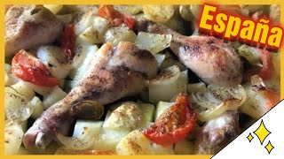 🥇🍗RUSTIDERA DE POLLO🍗EN SALSA AL HORNO CON PATATAS Gastronomía 🇪🇦Española🇪🇦 [upl. by Rollie]