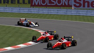 Ayton Senna Gerhard Berger amp Alesi Battle Hard at the start of the Canadian GP Assetto Corsa F1 [upl. by Lucila]