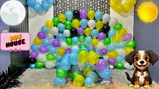 I Made This Balloon Dog House And I popped All the BalloonsRoom Full of BalloonsPop Balloons [upl. by Misaq570]