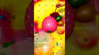 🛑🟡water colorful balloon Yellow Green Pink HBD Balloons amp mini balloons popping [upl. by Hilaria573]