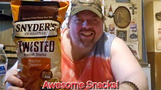 Logans Awesome Snack Reviews 🤩 Featured Item Snyders Nacho Cheese Twisted Pretzel Sticks 🥨 [upl. by Ttemme]