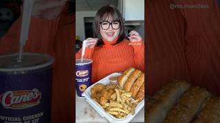 CANES MUKBANG 😍 caneschicken canes canessauce foodies mukbang fastfood halloween [upl. by Pinter]