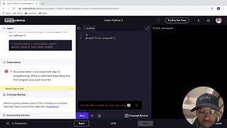 Codecademy  Python3 free version Tutorial 1 [upl. by Gaile]