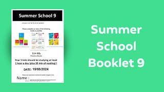 11 Exam Summer School Booklet 9 [upl. by Adar]