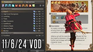 roulettes protect me from Current Events  FFXIV  11624 VOD [upl. by Enitsenrae875]