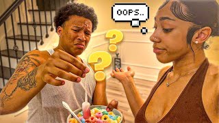 I PUT A TAMPON IN HIS FOOD PRANKGONE WRONG [upl. by Shull]