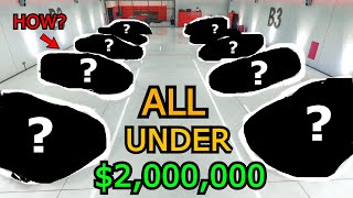 10 CARS FOR 2000000 GTA Online Budget Garage [upl. by Ilrahs]