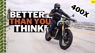 TRIUMPH SCRAMBLER 400X Review  Can it handle the highway [upl. by Enyal]