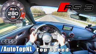 Audi RS3 Sportback 400HP ACCELERATION amp TOP SPEED 290kmh AUTOBAHN POV Test Drive by AutoTopNL [upl. by Falcone]