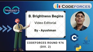 B Brightness Begins Codeforces Round 976 Div 2  Codeforces  DCC NITA [upl. by Lonne]