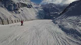 4K Aller de Chavanette Blue Ski Piste Avoriaz Portes du Soleil France [upl. by Arerrac]