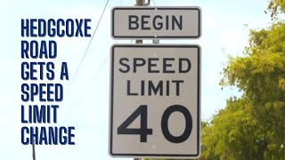 Parts of Hedgcoxe Road get a lower speed limit [upl. by Rolyat]