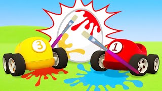 Racing cars for kids amp surprise eggs Full episodes of Helper Cars cartoons for kids [upl. by Naesed]