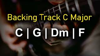 Rock Pop Backing Track C Major  C G Dm F  80 BPM  Guitar Backing Track [upl. by Mays]