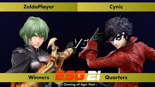 ESG SSB Monthly 21  ZeldaPlayer Byleth vs Cynic Joker Winners Quarters [upl. by Nylecaj]