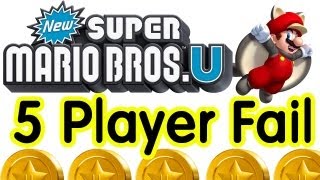 5 Player WiiU Fail New Super Mario Bros [upl. by Urson]