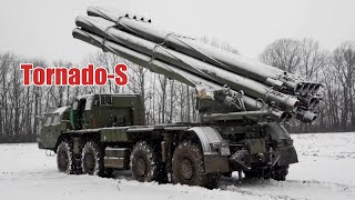 Russias New TornadoS MLRS fires guided long range Rockets at Ukraine [upl. by Koral115]