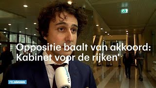 Oppositie baalt van regeerakkoord ‘Kabinet voor de rijken  RTL NIEUWS [upl. by Airom]