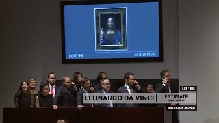 Leonardo da Vincis Salvator Mundi  2017 World Auction Record  Christies [upl. by Ibba605]