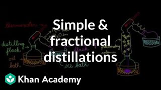 Simple and fractional distillations  Chemical processes  MCAT  Khan Academy [upl. by Nylirem]