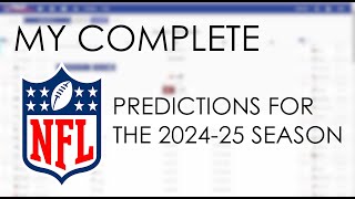 My Complete NFL Predictions for the 202425 NFL Season Playoff Predictors [upl. by Latsyrd]