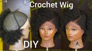 How To TPart Lace Frontal Crochet Wig Using Marley Kinky Hair  Realistic Hairline [upl. by Ettebab]