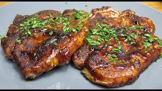 BAKED BARBECUED PORK CHOPS  PORK CHOP QUICK amp EASY RECIPE [upl. by Yanrahs]