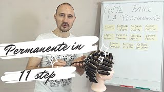 Come fare la permanente riccia o ondulata donna uomo Tutorial in 11 step Scuola parrucchieri BASE [upl. by Kohsa94]