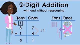 2Digit Addition With and Without Regrouping [upl. by Clymer177]