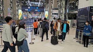 Arrival by airplane at Suvarnabhumi Airport Bangkok Airport in Bangkok Thailand 2024 4K GUIDE [upl. by Myranda898]