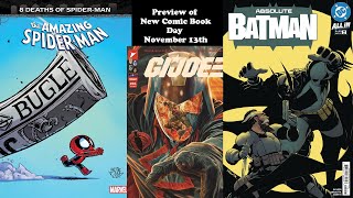 Preview of New Comic Books for 111324 Plus Spotlight Comics amp Comics to Speculate On NCBD [upl. by Eilsil]