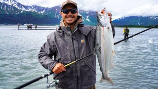 Alaskan Sockeye Salmon  Snag Fishing Seward Alaska [upl. by Ailatan798]