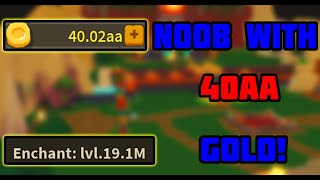 Roblox Giant Simulator Noob With 40aa Gold [upl. by Nariko6]