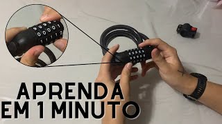 COMO TROCAR A SENHA DO CADEADO CÓDIGO SEGREDO PARA BICICLETA [upl. by Ettennahs]