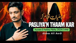 AYYAM E FATIMA NOHA 2024  Pasliyan Thaam Kar  Abbas Ali Aarfi Noha Fatima Zehra 2024  Nohay 2025 [upl. by Vanzant]