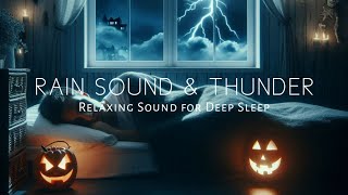 Spooky Halloween Ambience On Rainy Night  Spooky Sounds Heavy Rain [upl. by Pryce816]