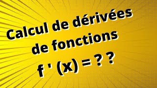 Dérivées de fonctions simples  exercices corrigés  Partie 2 [upl. by Bonis541]