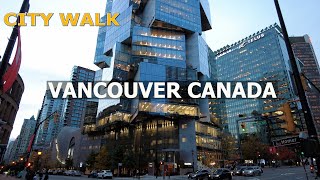 Vancouver 4K Walking Tour on November 07 2023  City Walk in Downtown Vancouver Canada [upl. by Anaul]