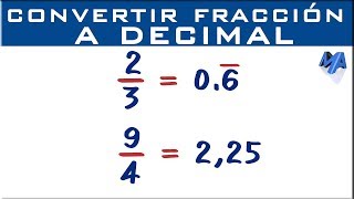 Convertir fracción en decimal [upl. by Bryon35]