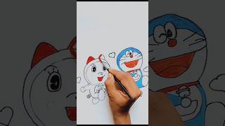 Lets Make Doraemon and Dorami ❤ shorts doraemon drawing viralshorts trending shortfeed [upl. by Ecidnac511]