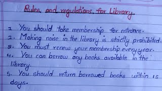 Rules and regulations of library [upl. by Cissy]