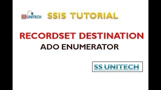 recordset destination in ssis  ssis interview questions and answers  ssis tutorial part 46 [upl. by Leboff]