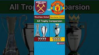 West Ham Vs Manchester United Trophy List Comparsion shorts football westham manchesterunited [upl. by Martinic]