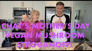 The Artificial Vegan  Mothers Day Vegan Mushroom Stroganoff veganrecipes aicooking [upl. by Attelrahc]