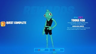 Find Bottles of Ghoulish Green in Shanty Town Guide  Fortnite Toona Fish Style Quests [upl. by Antipas]